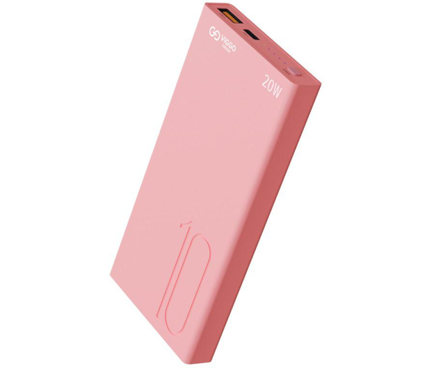 VIGGO DESIGN POWERBANK VIGGO 10.000 mAh PD 20W Różowy - 1463554 - zdjęcie